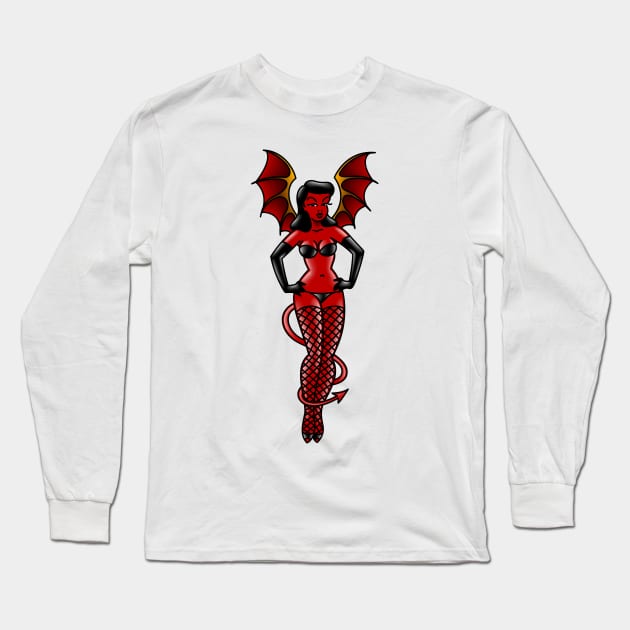 Demon Girl Long Sleeve T-Shirt by OldSalt
